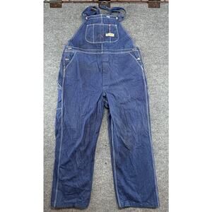 Vintage Big Mac Bib Overalls Mens 48 Blue Denim Workwear Carpenter USA Fits XXL